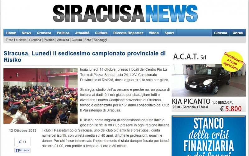 Nome:   Siracusa, Lunedì Il Sedicesimo Campionato Provinciale Di Risiko - Siracusa News.jpg
Visite:  293
Grandezza:  82.5 KB